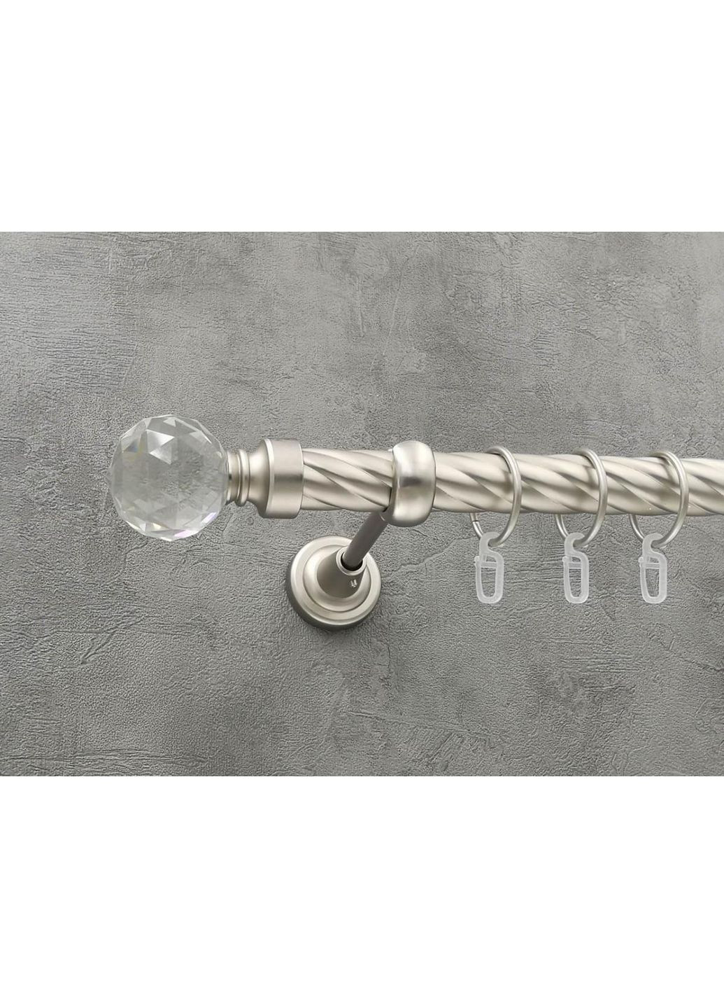 Карниз Люмієра кручена штанга одинарний відкритий 25 мм 320 см Сатин Quadrum (352778269)