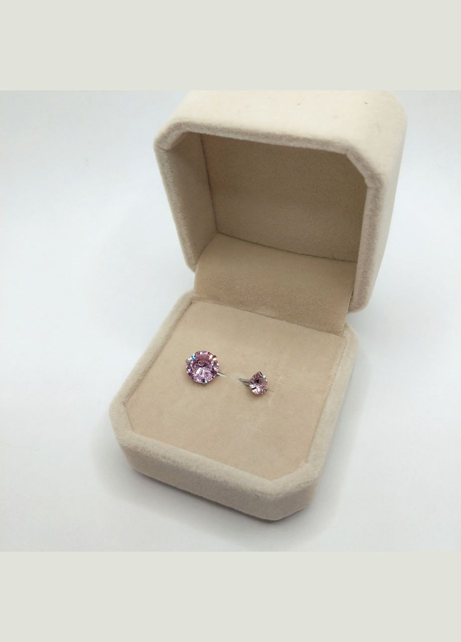 Сережка для пірсингу пупка "Рожевий Олександрит" навела медична хірургічна ювелірна сталь та циркони Spikes (362574403)