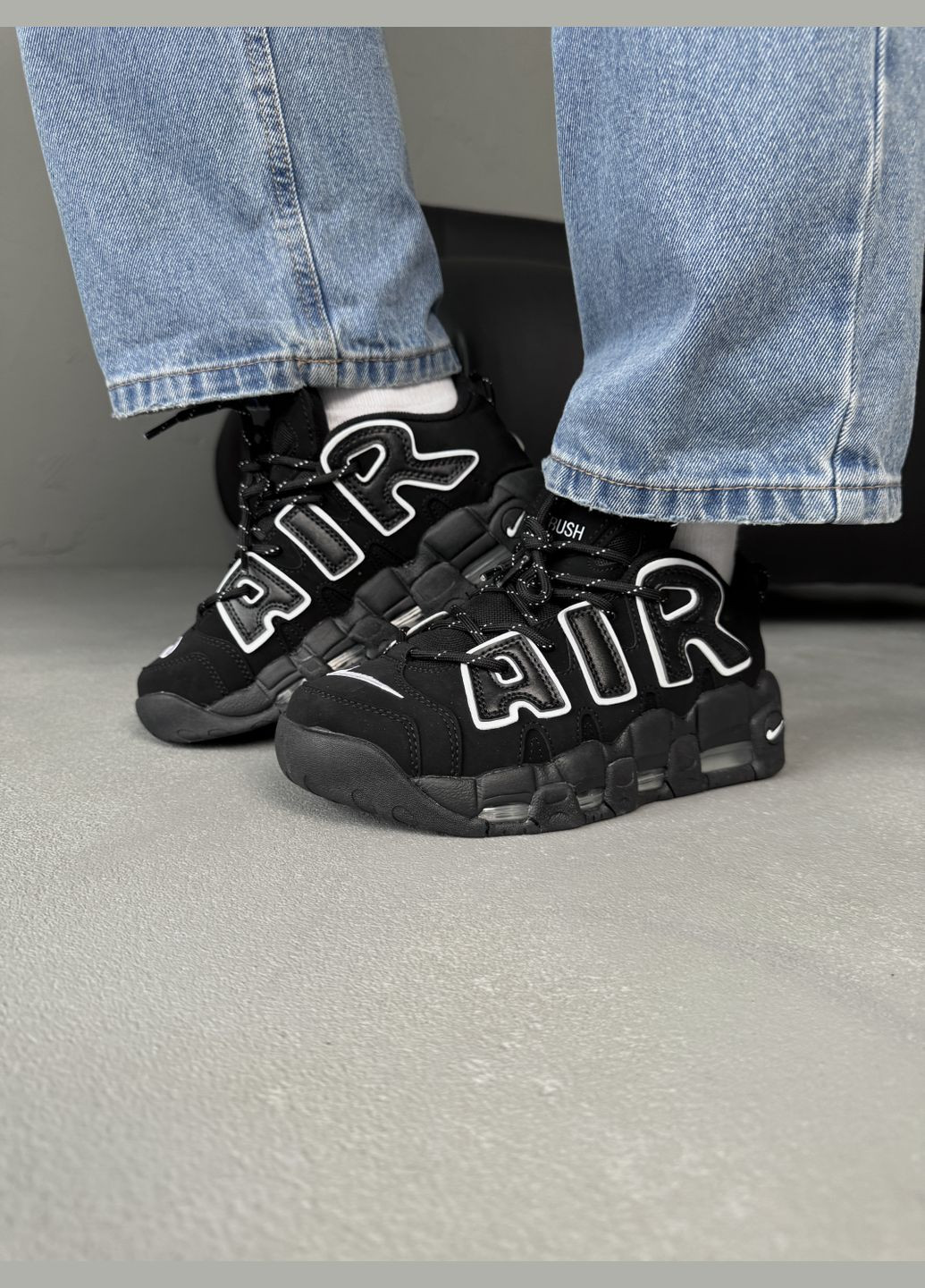 Кроссовки женские и мужские Nike Air More Uptempo black | Найк аир мор уптемпо черные No Brand чёрные демисезоны (316091081)