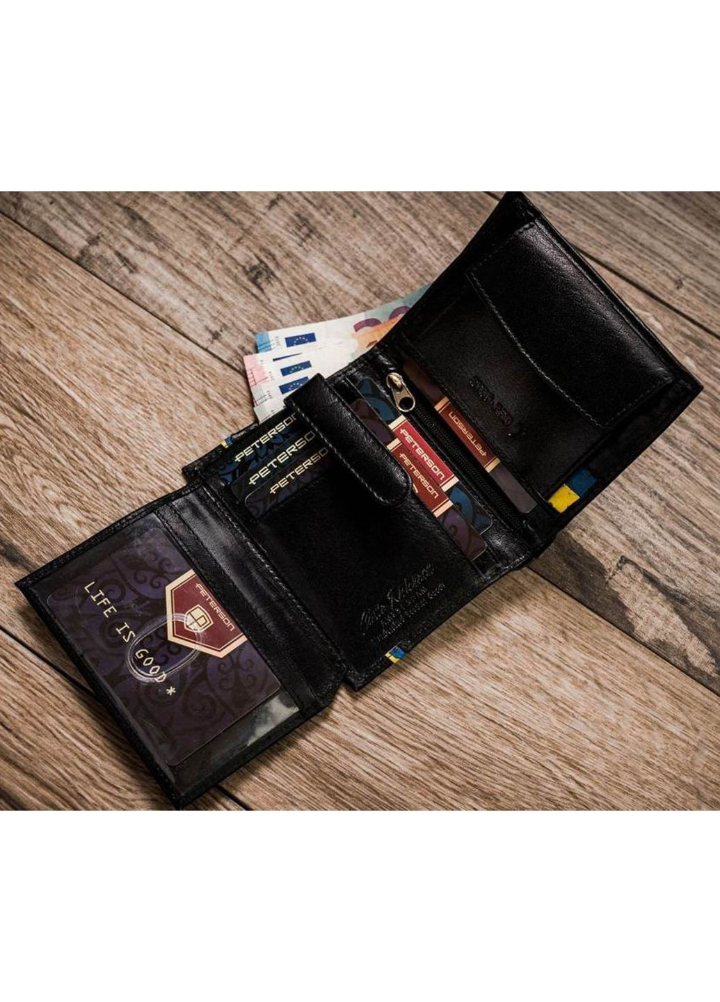 Мужской кожаный портмоне с трезубцем. Peterson (368540865)