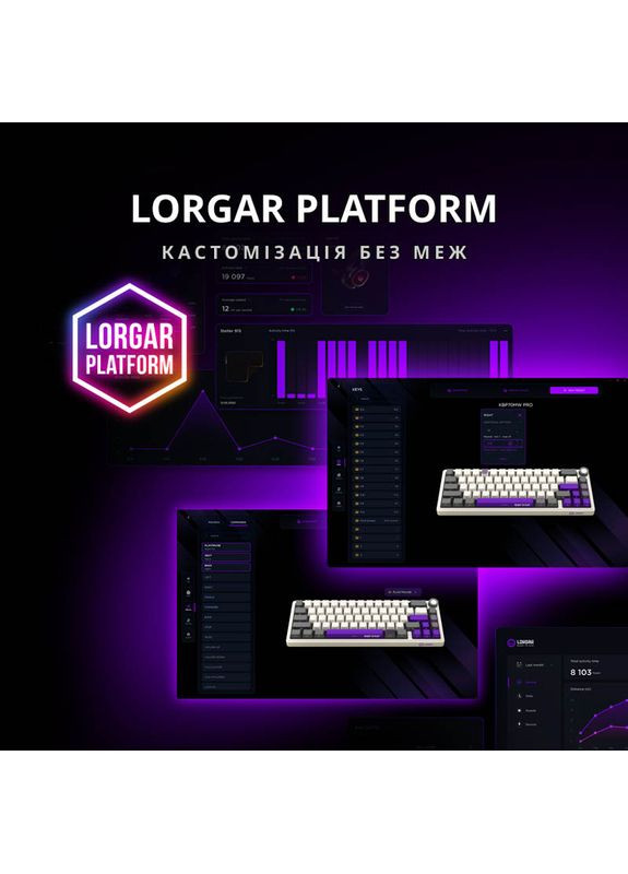 Клавиатура KBP70MW Pro Wireless Mechanical EN/RU Black-Red (LRG-KBP70MW-BK-US) LORGAR (334831723)