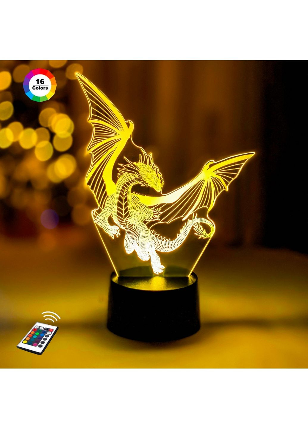 Нічник-світильник 3D "Дракон 2" 3DTOYSLAMP (292577749)