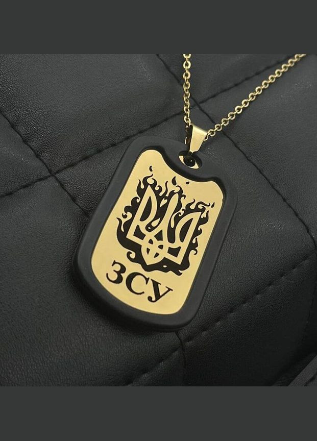 Жетон нержавійка 50х28 мм з ланцюжком ЗОЛОТО (імпортний) Konik (341829282)