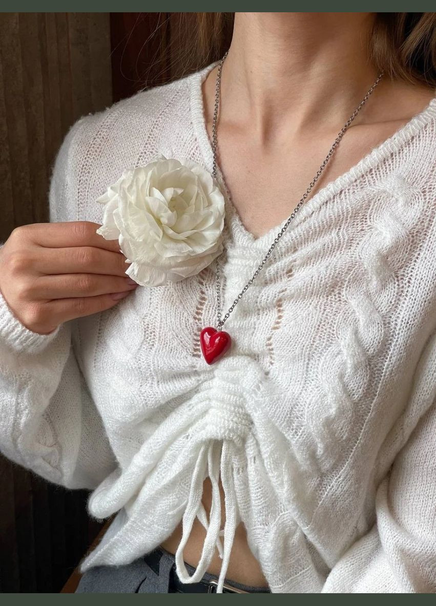 Колье "Long Red Heart" Le'Perle (329756145)