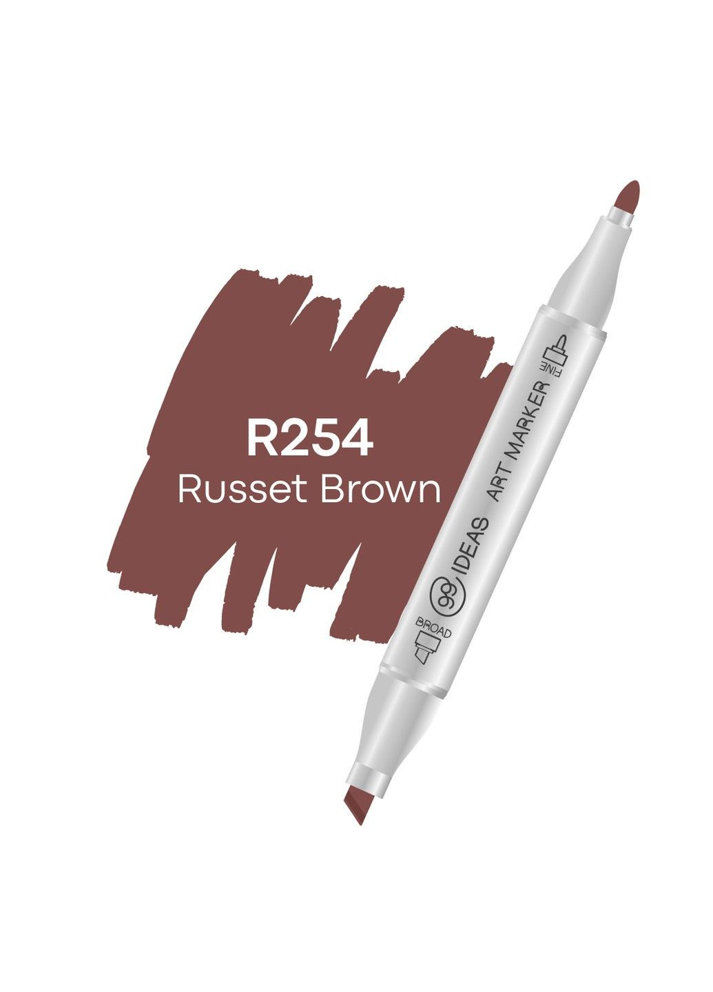 Маркер двосторонній Червоно-коричневий, R254, 99IDEAS (329144015)