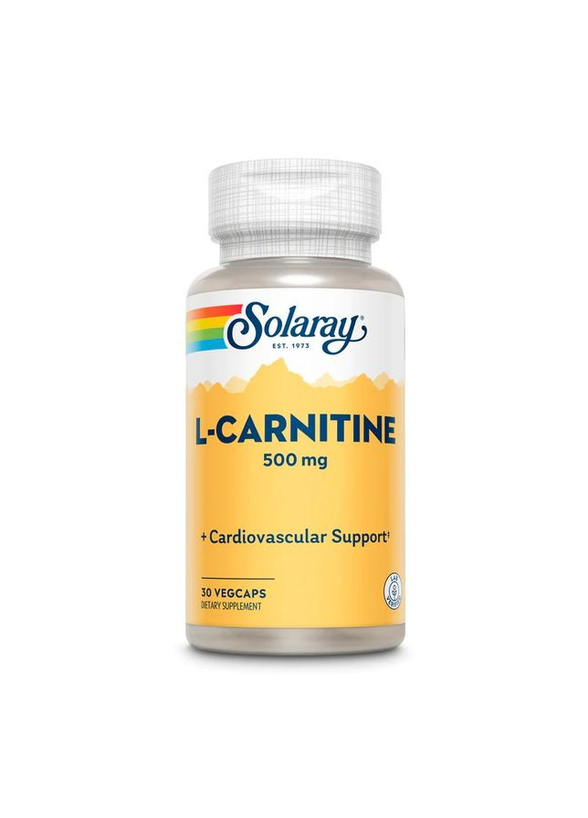 Жироспалювач L-Carnitine 500 mg, 30 вегакапсул Solaray (333976478)