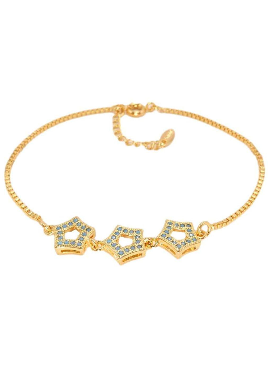 Браслет Позолота 18K "Зоряне Тріо" довжина з дод. ланцюжком 17,5-20,5см. (918426) Xuping Jewelry (359437922)