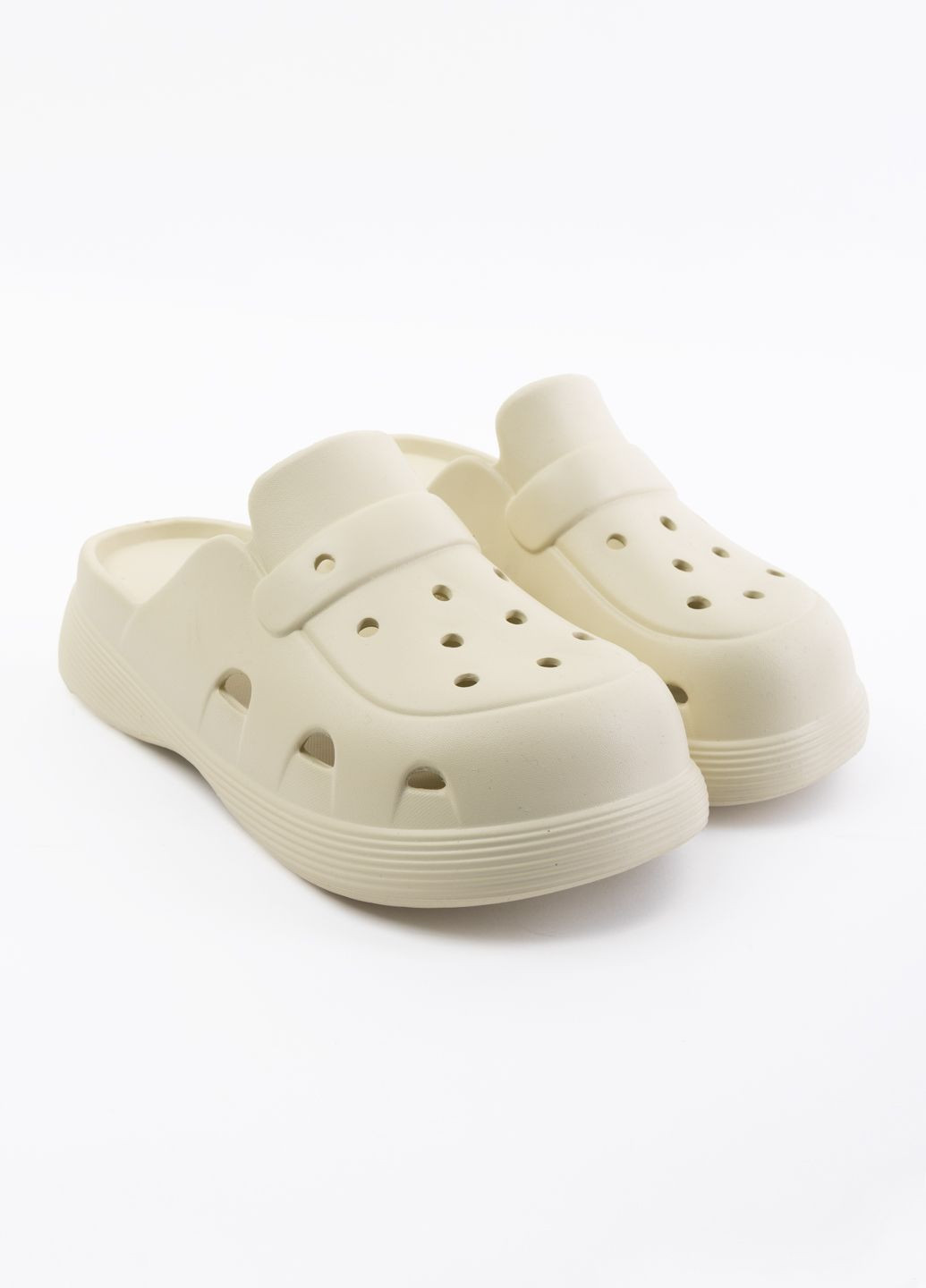 Бежевые кроксы женские b2218-3 бежевые 346198 Power без каблука