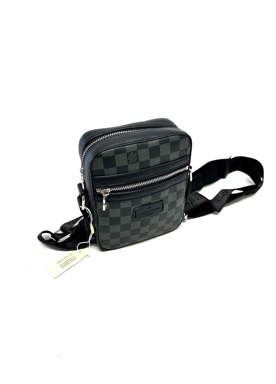Чоловіча нагрудна сумка LV з єко-шкіри 76121-2A чорна 22 x 18 x 5,5 No Brand (372744694)