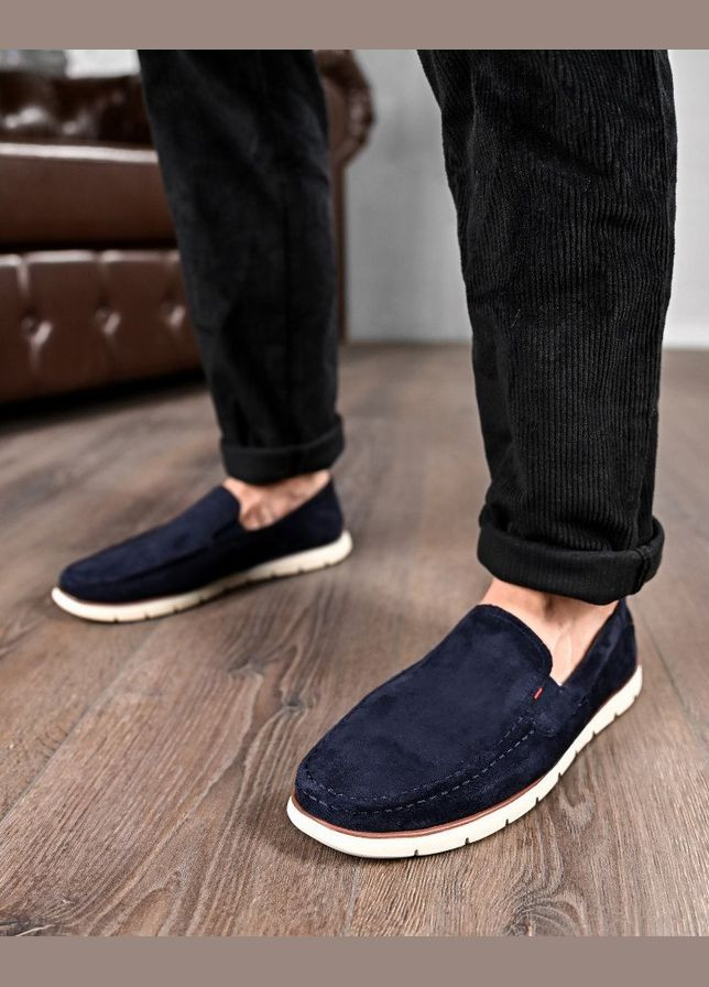 Синій Літні чоловічі лофери сині No Brand