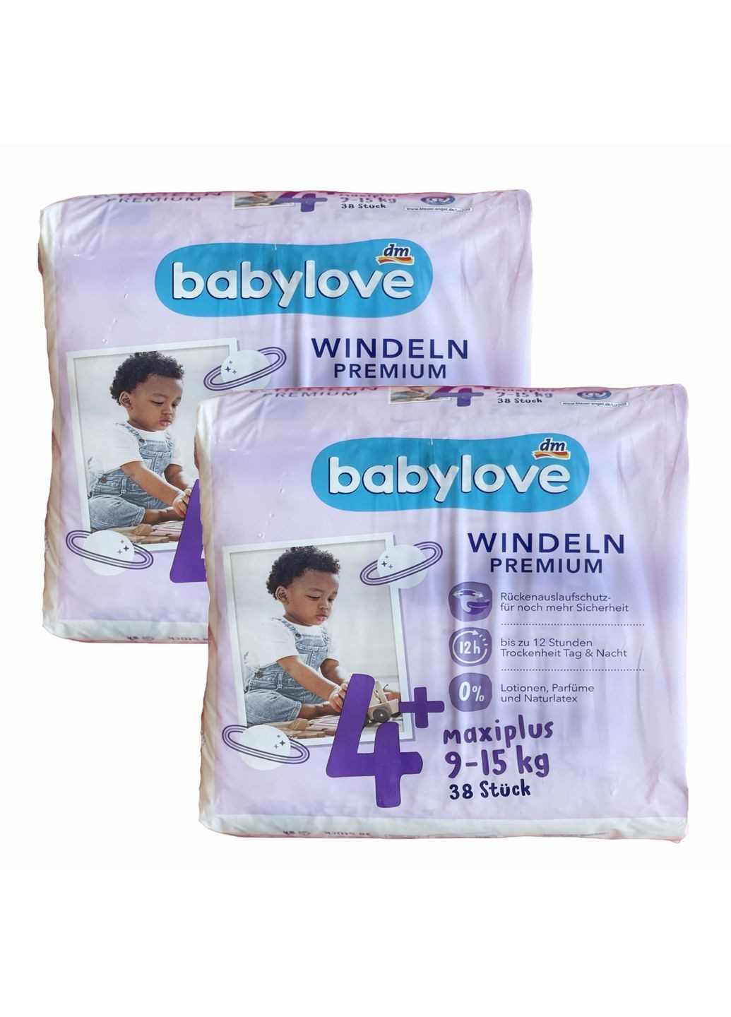 Подгузники Premium 4+ Maxi Plus (9-15 кг) 76 шт BabyLove (369144183)