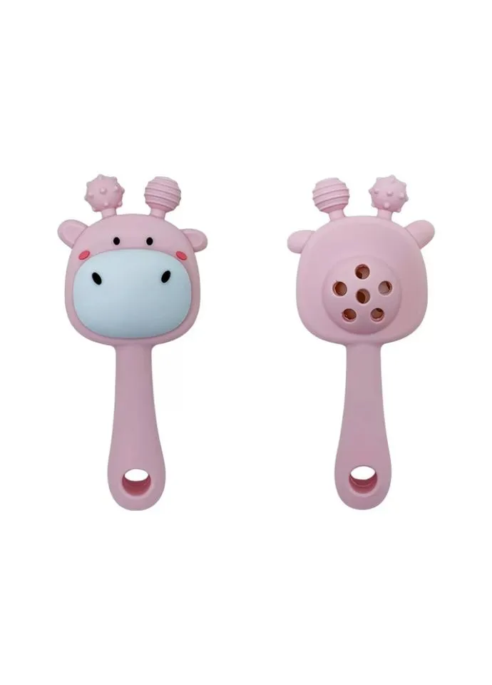 Силиконовый прорезыватель-погремушка "Жираф" MGZ-0428(Pink) Mega Zayka (374974427)