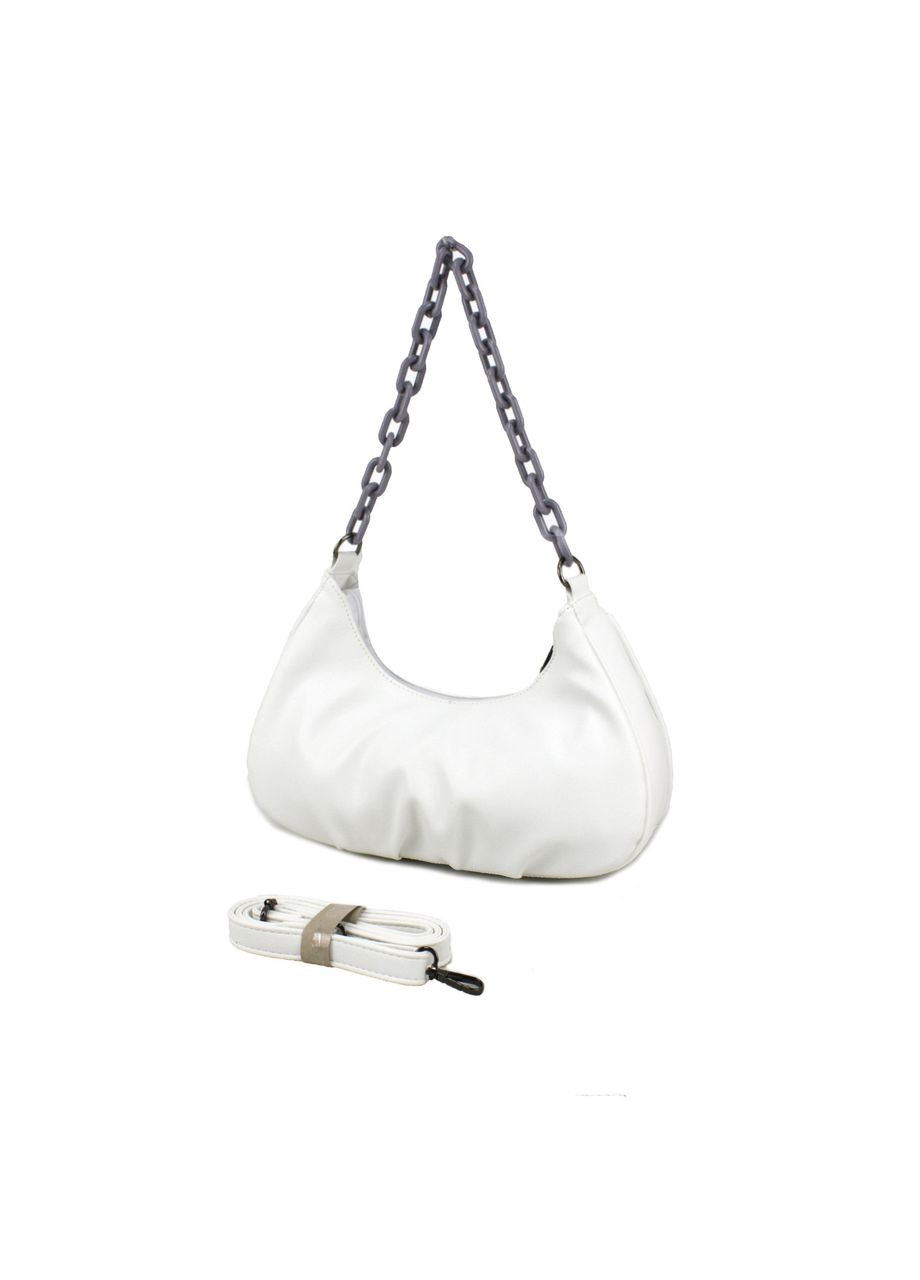 Невелика жіноча сумка-багет біла Voila (279835665)