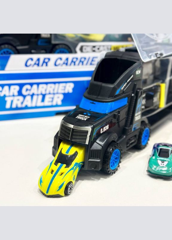 Набор машинок трейлер с транспортом XN808-8 гараж и 4 машинки. Fun Game (327217426)