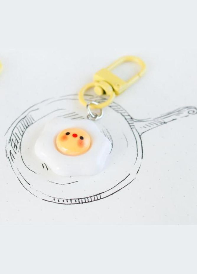 Брелок няшна Яєчня з обличчям казковий брелочек на рюкзак ключі парний аксесуар для друзів невелика підвіска яйце кавай стиль No Brand (329153970)