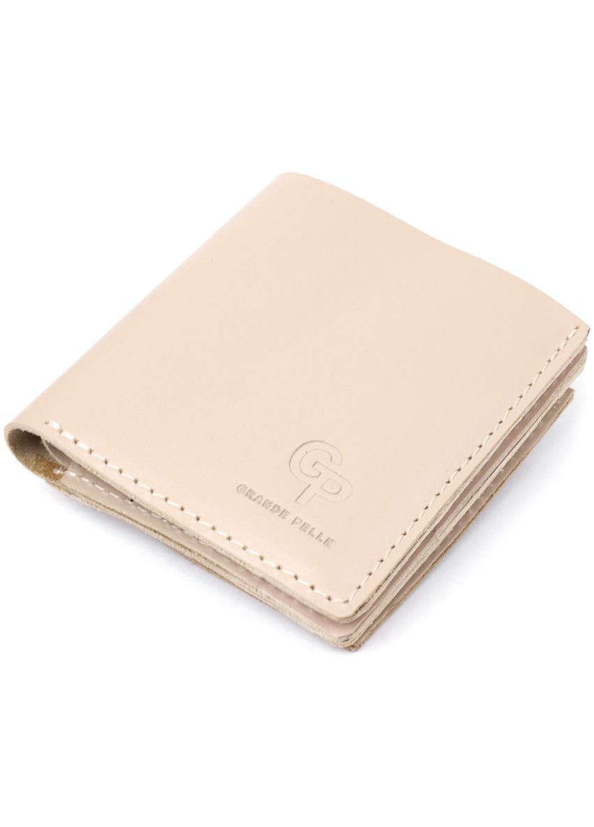 Женский кошелек из натуральной кожи с монетницей 11369 Бежевый Grande Pelle (306882214)