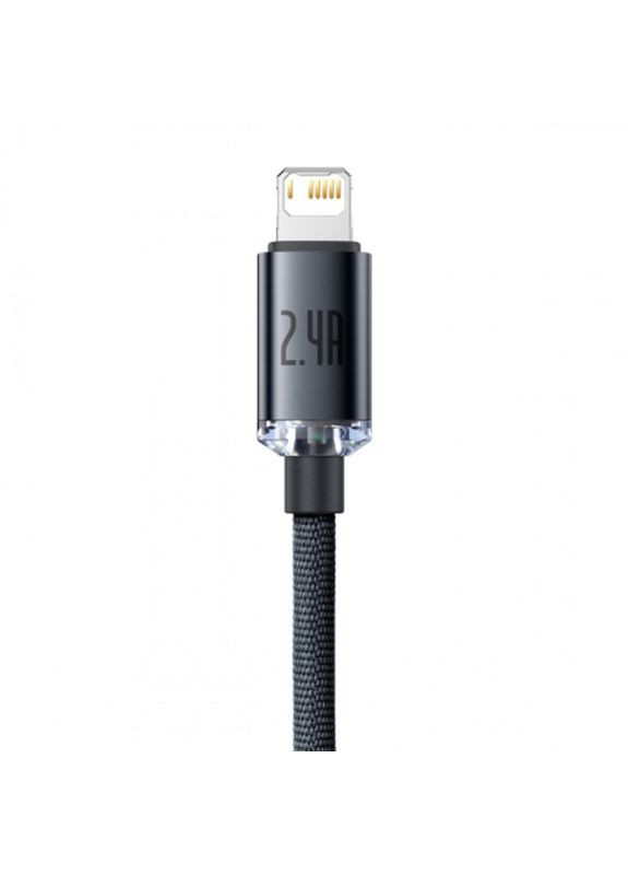 Кабель Crystal Shine Series Fast Charging Data Cable USB to iP 2.4A 2m Black (CAJY000101) Baseus (294978910)