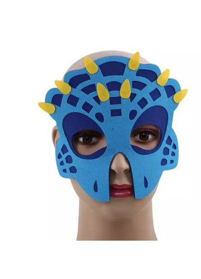 Дитяча маска Динозавр 20 на 17 см блакитно-жовтий Jannet Маска (317170135)