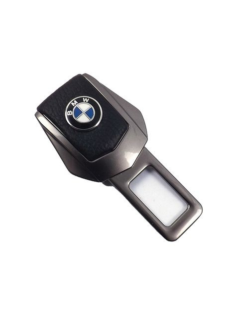 Заглушка ременя безпеки метал "BMW" (1шт) цинк.сплав + шкіра (тип №2) ГРАФІТ No Brand (354743494)