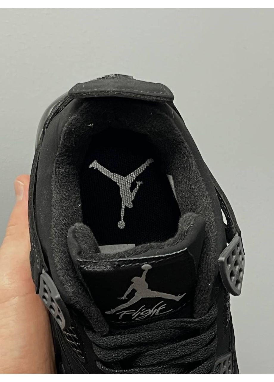 КРОСІВКИ ЖІНОЧІ NIKE AIR JORDAN 4 RETRO ALL BLACK НАЙК АІР ДЖОРДАН No Brand чорні демісезони (368888128)