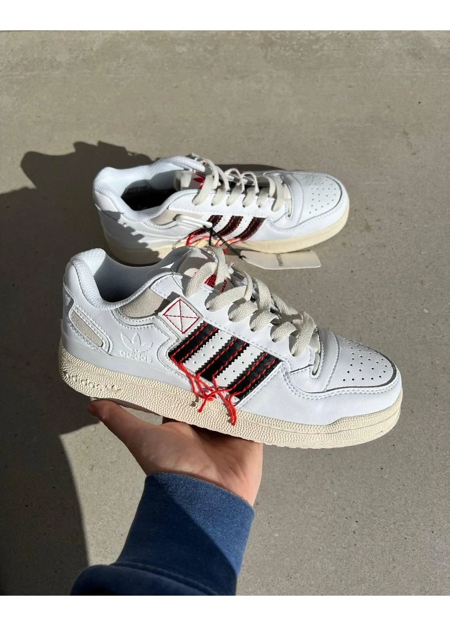 КРОССОВКИ ЖЕНСКИЕ ADIDAS LOW 84 FORUM WHITE / RED АДИДАС No Brand белые демисезоны (368888056)