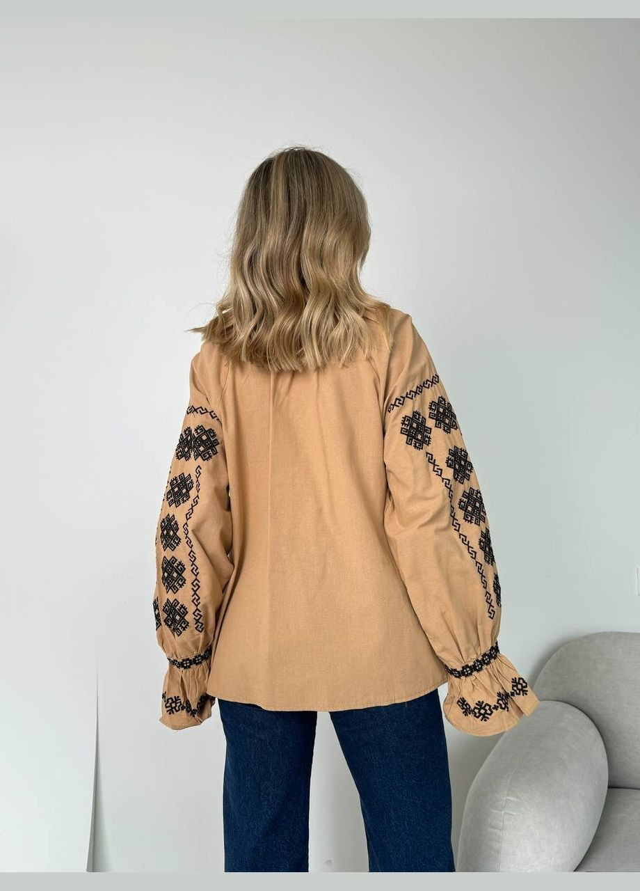 Жіноча вишиванка Звичаї кавова ESQ 5239 (303898972)