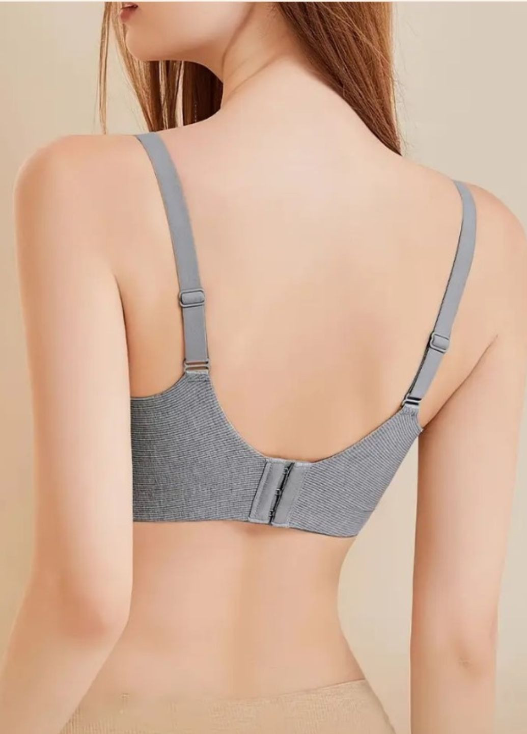 Серый топ формированный женский бесшовный бюстгальтер в рубчик infinite comfort (1530-75-01) Macarena без косточек