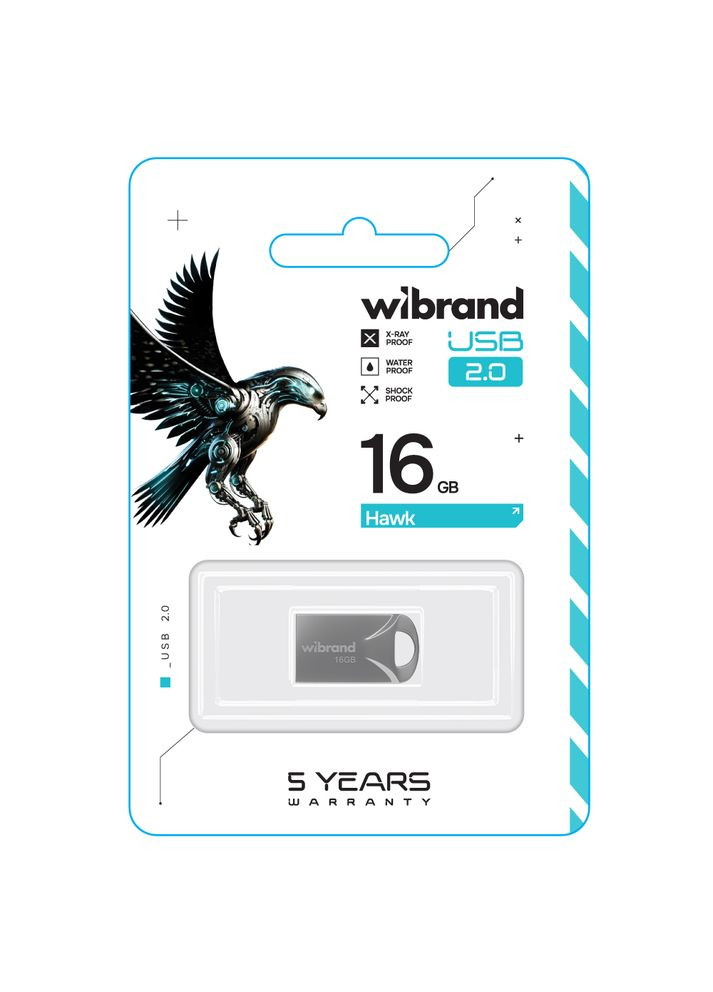 Флеш-накопичувач USB 2.0 16Gb Silver (WI2.0/HA16M1S) Wibrand Hawk (360961138)