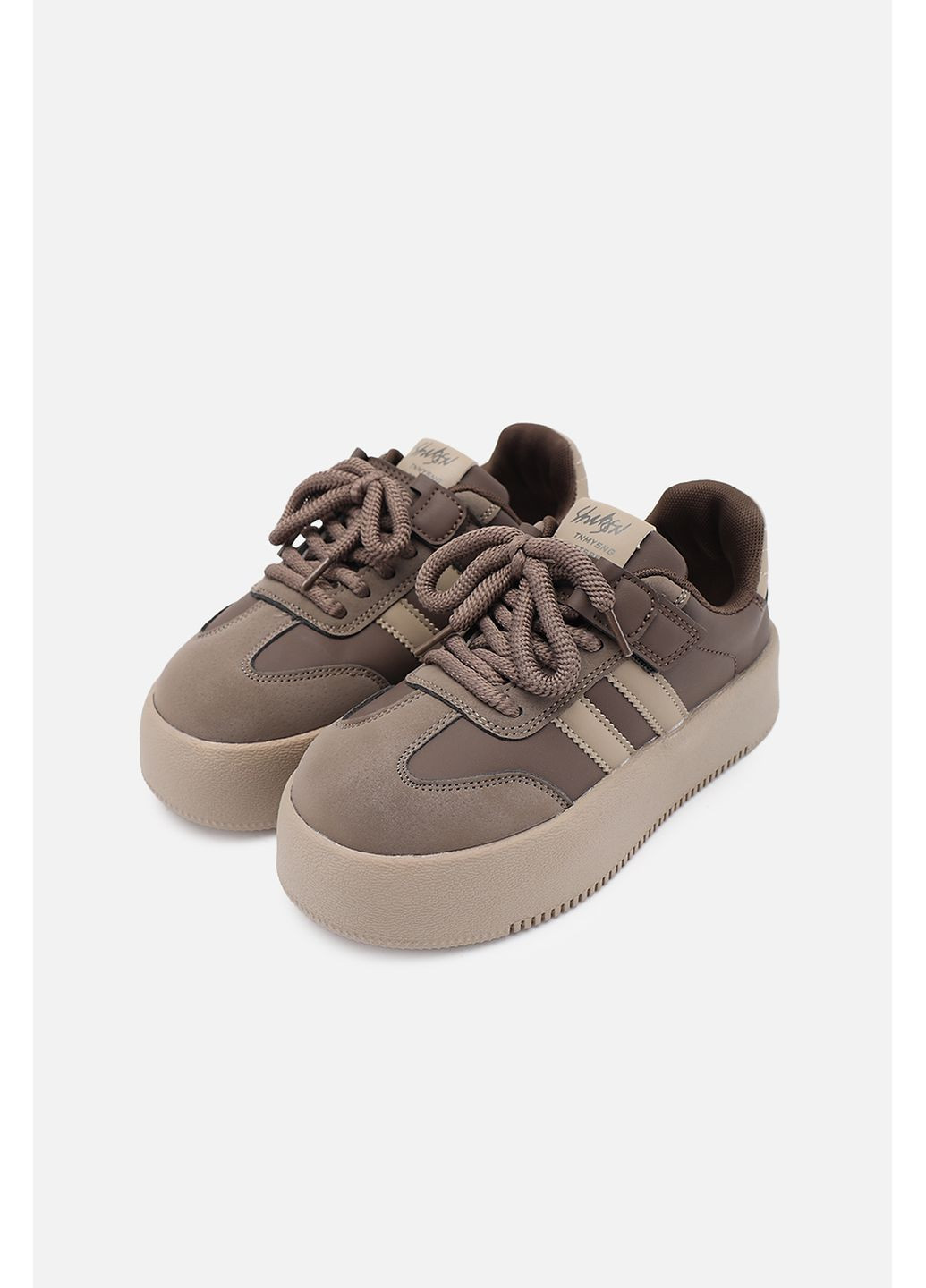 Коричневые кеды для девочки цвет коричневый цб-00277786 Yuki