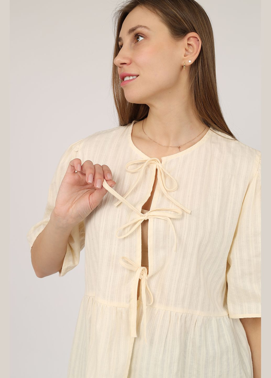 Молочна блуза жіноча колір молочний цб-00268003 XIN MENGYUAN