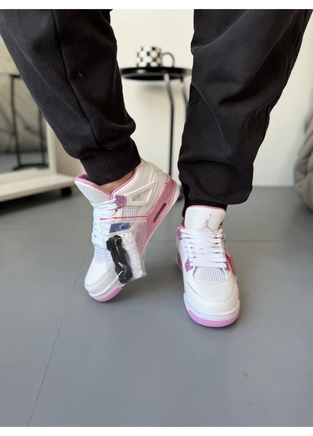 Белые летние кроссовки nike 4 retro white pioreo найк аир ретро No Brand