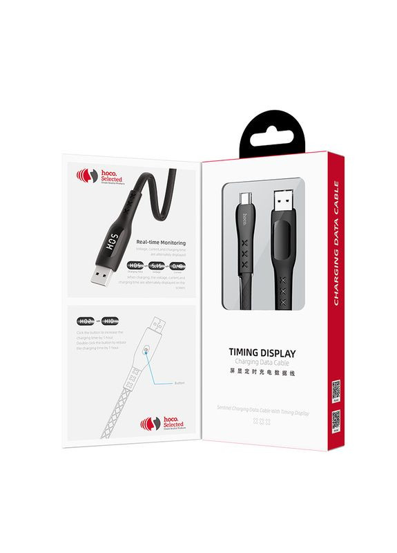 Кабель для зарядки телефона MicroUSB Android Sentinel Tming Display S6 |1.2m, 2.4A| Hoco (337351647)