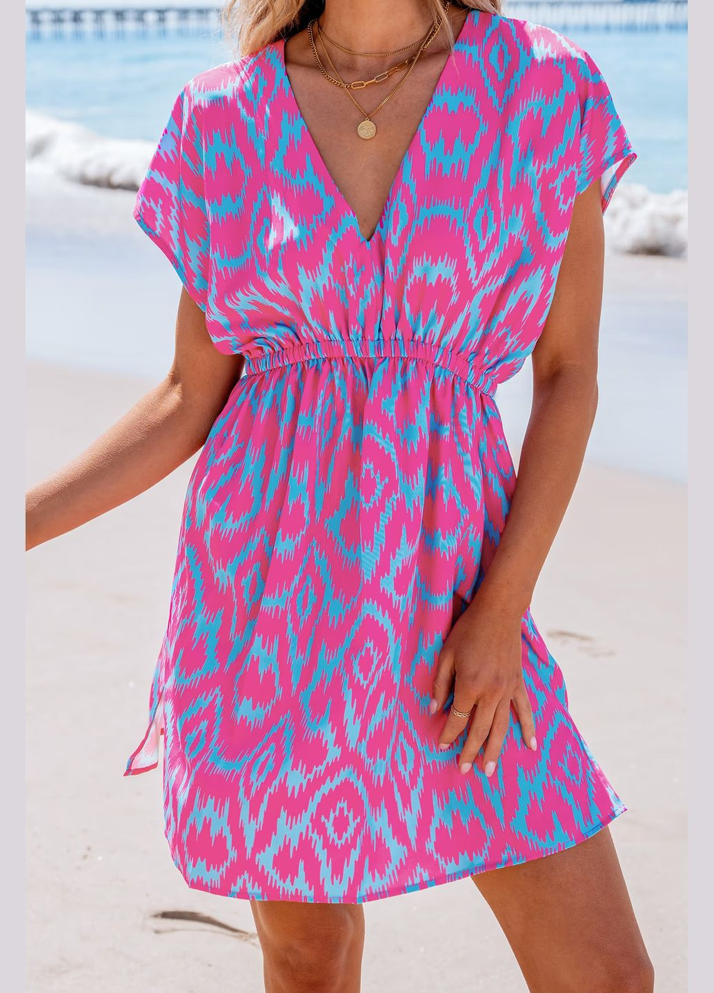 Комбінована пляжна плаття, сукня CUPSHE з градієнтом