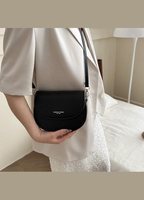 Жіноча сумка 6428 крос-боді на ремінці через плече чорна No Brand (306709416)