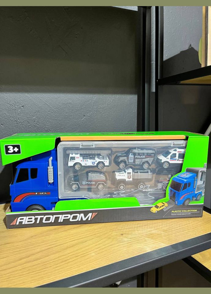 Детский трейлер с машинками PS006-3 в наборе 6 машинок АВТОПРОМ (327873606)