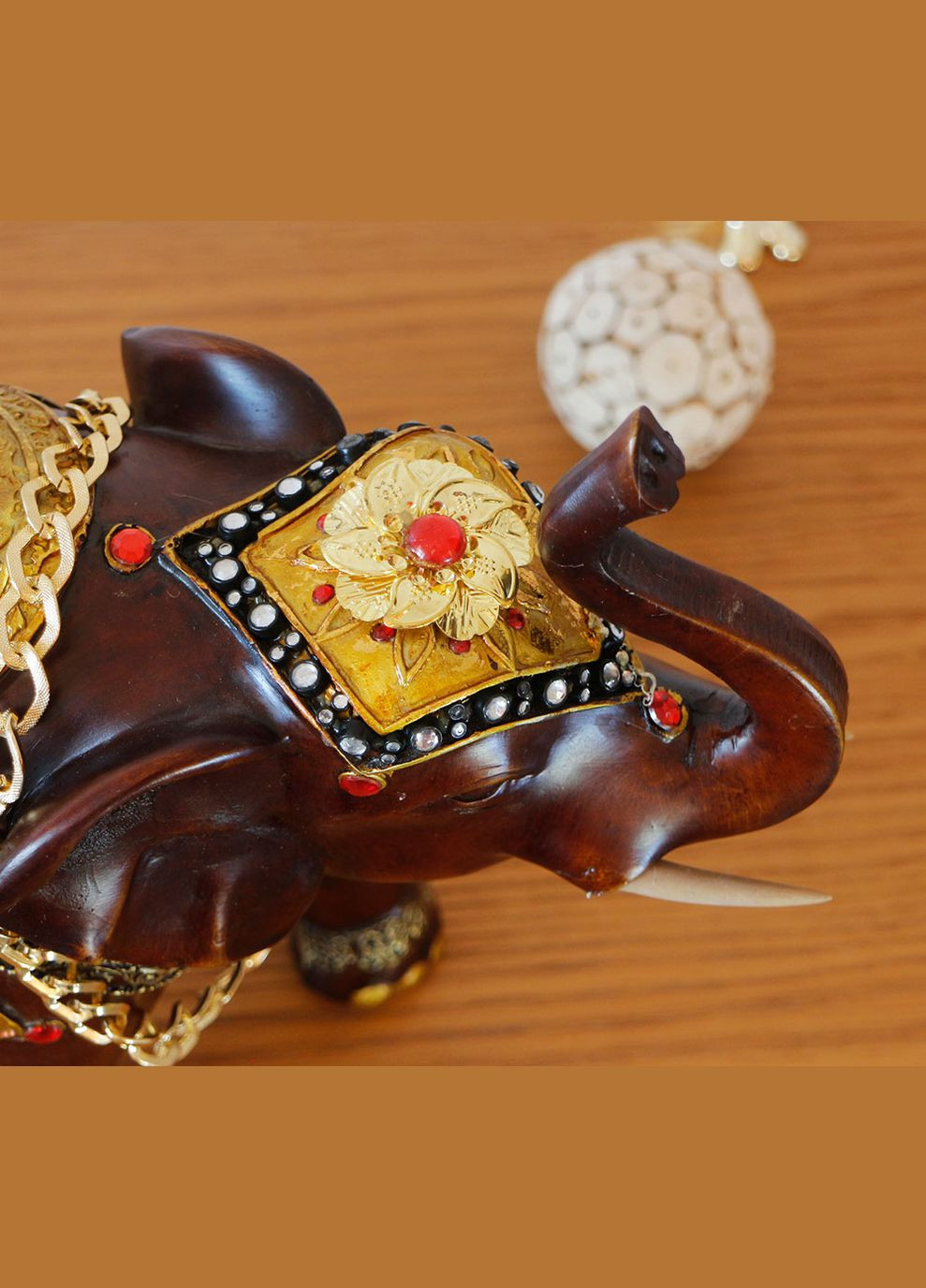 Статуэтка Слоник с золотой цепочкой 30 см (H26418G) Гранд Презент (282841273)