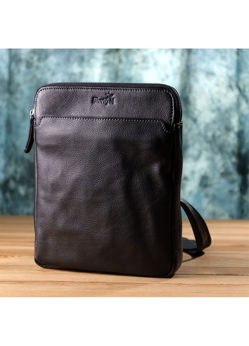 Стильная мужская сумка через плечо из мелкозернистой натуральной кожи 20869_1 Shvigel (363023636)