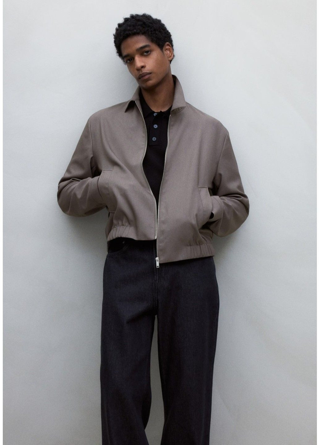 Бежевая демисезонная мужская классическая куртка н&м (58100) s бежева H&M