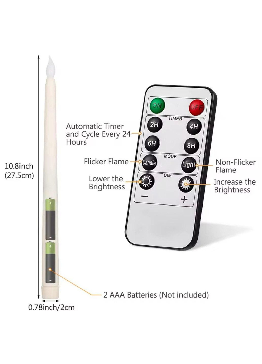 Набір Led свічок 6 шт. з пультом (2*ААА батарейки) No Brand (309028850)