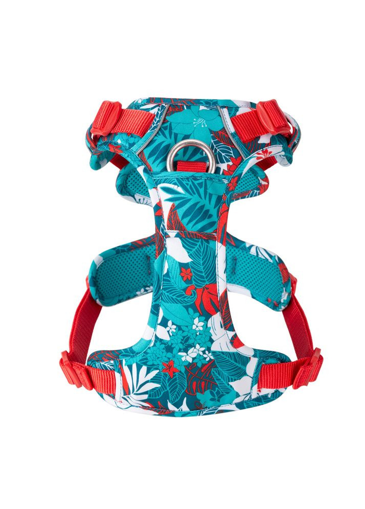 Шлея для собак Tropical, регулируемая светоотражающая нейлоновая шлея, Голубой M (56-69см) Truelove (299915436)