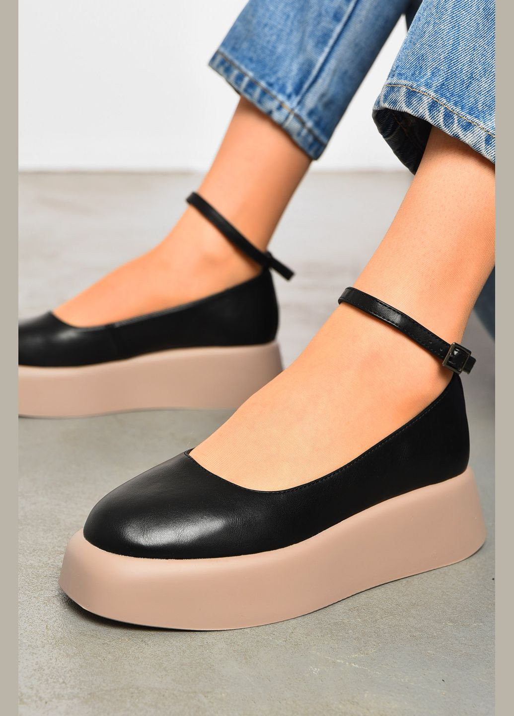 Let's Shop Туфли женские черного цвета лодочки черный з искусственная кожа, украина — демисезон (326739999)