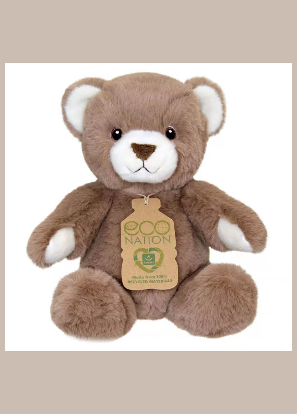 Мягкая игрушка Eco Медведь коричневый 25 см (200815C) Aurora (330057848)