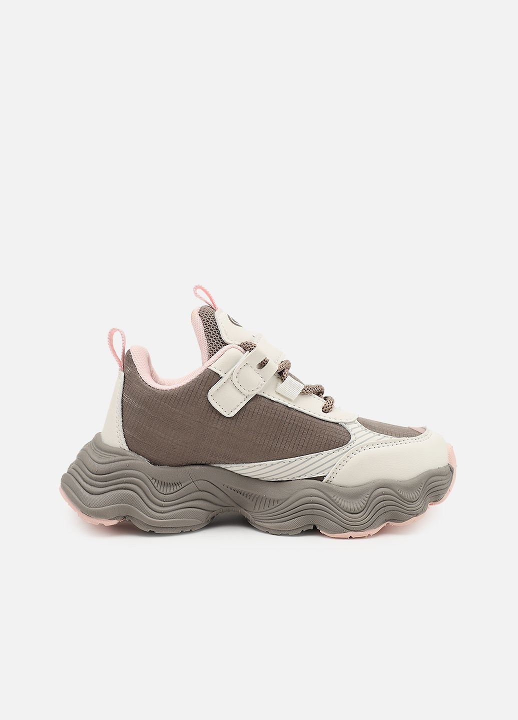 Коричневі осінні кросівки для дівчинки, на пласкій підошві колір коричневий cb-00273845 Kimboo