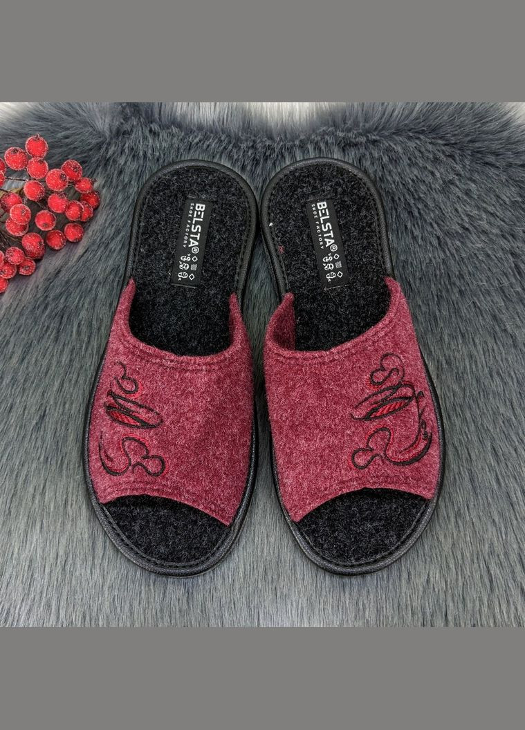 Бордовые тапочки женские войлочные для ламината Белста