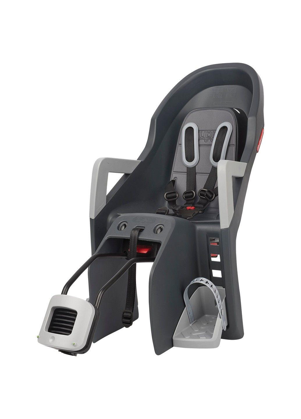 Дитяче крісло заднє Guppy Maxi+ RS на підсідельну трубу 9-22 кг, сіре Polisport (314906005)