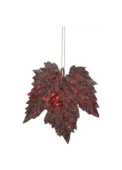 Елочная игрушка Кленовый лист 6 шт бордовый (8718861667080) House Of Seasons Кленовий лист 6 шт бордовий (367829131)