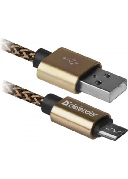 Дата кабель USB 2.0 AM to Micro 5P 1.0m USB0803T gold (87800) Defender usb 2.0 am to micro 5p 1.0m usb08-03t gold (268142660)