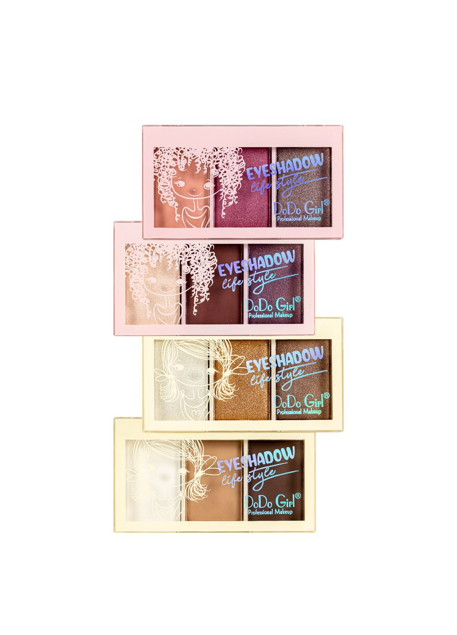 Набор палеток теней для век 3 оттенка Eyeshadow Lifestyle D3270 (4 шт в ассортименте) DoDo Girl (367987253)