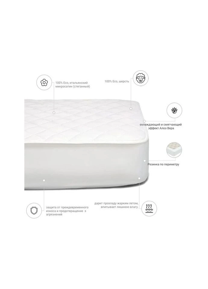 Наматрацник вовняний Стандарт Woollen Aloe Vera 237 90x200 см (2200000335906) Mirson (314959963)