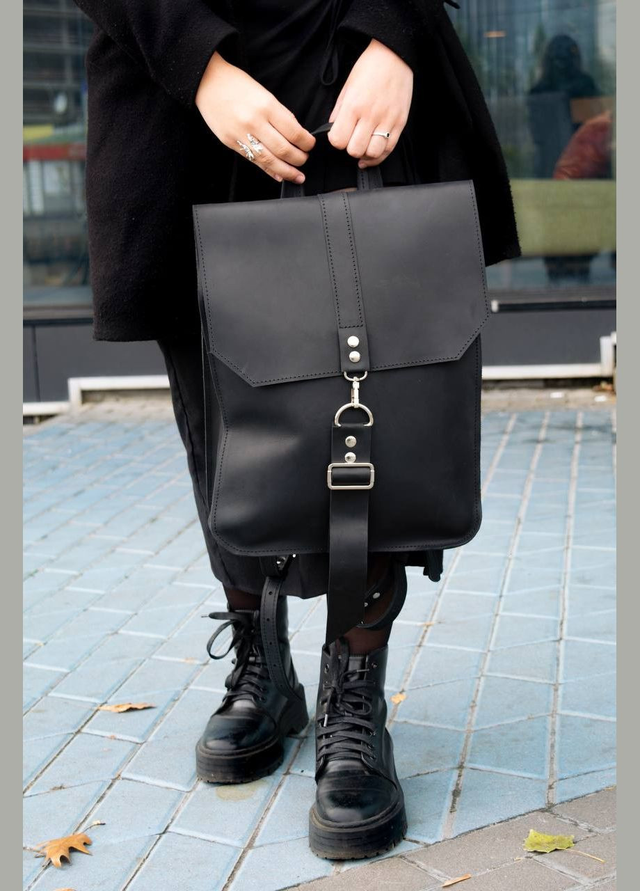 Шкіряний рюкзак Краб Чорний Унісекс Dekey (351898910)